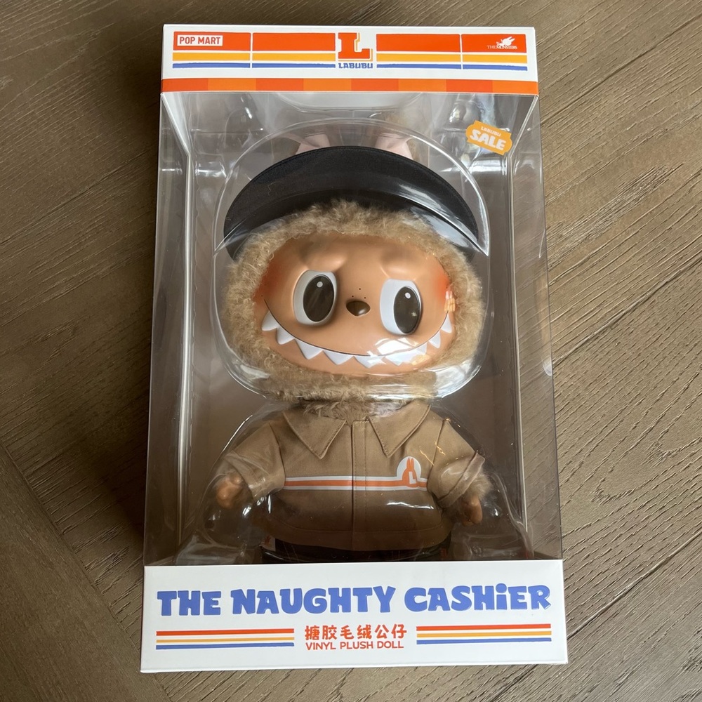 The Monsters Naughty Cashier 14” Vinyl Plush Doll AUTHENTIC Popmart Labubu NIB!